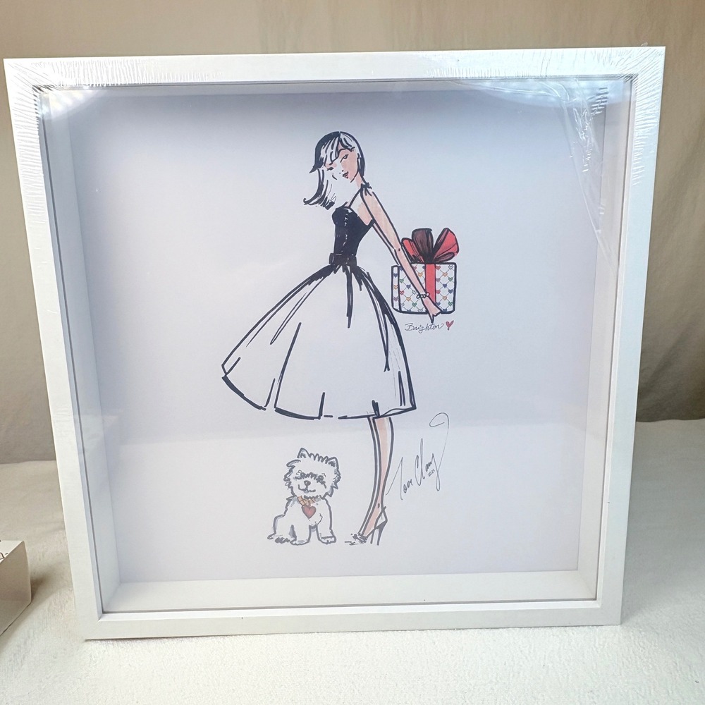 Brighton Tom Clancy Fashion Illustration Framed Print Dog White Shadowbox New